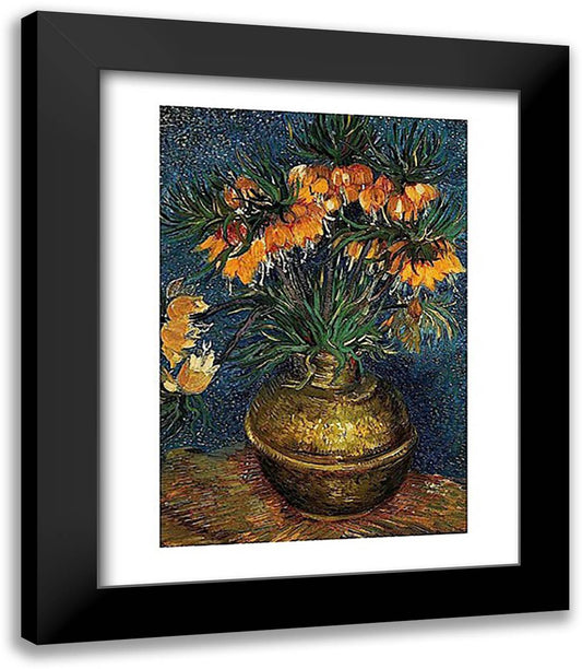 Crown Imperial Fritillaries in a Copper Vase, 1886 15x18 Black Modern Wood Framed Art Print Poster by Van Gogh, Vincent