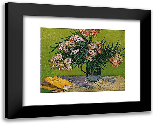 Still Life with Oleander 18x15 Black Modern Wood Framed Art Print Poster by Van Gogh, Vincent