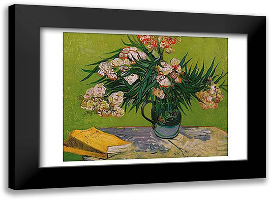 Still Life with Oleander 23x17 Black Modern Wood Framed Art Print Poster by Van Gogh, Vincent