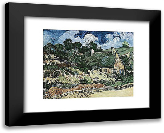 Shelters in Cordeville 18x15 Black Modern Wood Framed Art Print Poster by Van Gogh, Vincent