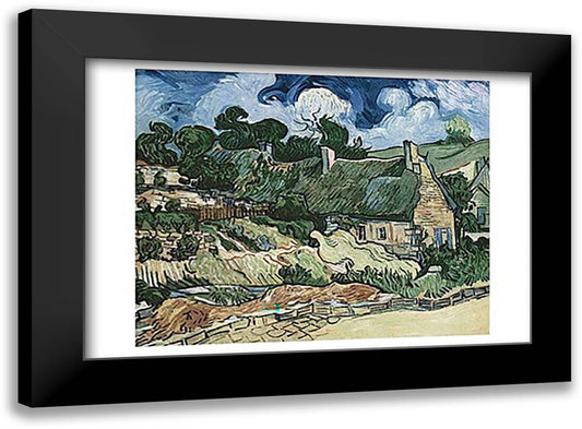 Shelters in Cordeville 23x17 Black Modern Wood Framed Art Print Poster by Van Gogh, Vincent