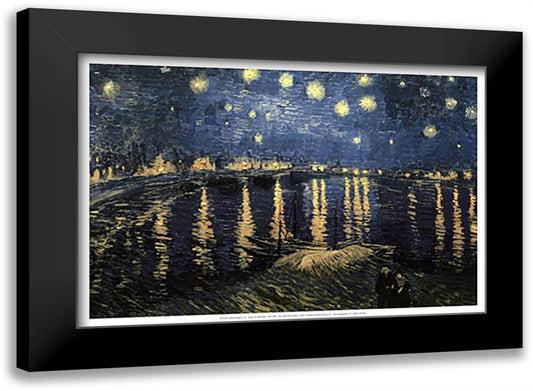 Starry Night Over the Rhone 23x17 Black Modern Wood Framed Art Print Poster by Van Gogh, Vincent