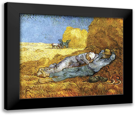 La Meridienne 18x15 Black Modern Wood Framed Art Print Poster by Van Gogh, Vincent