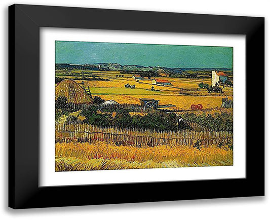 Field 18x15 Black Modern Wood Framed Art Print Poster by Van Gogh, Vincent