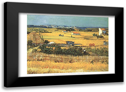 Field 23x17 Black Modern Wood Framed Art Print Poster by Van Gogh, Vincent