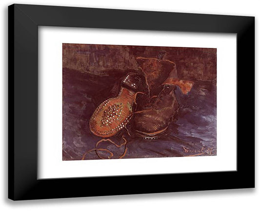 A Pair of Boots, c.1887 18x15 Black Modern Wood Framed Art Print Poster by Van Gogh, Vincent