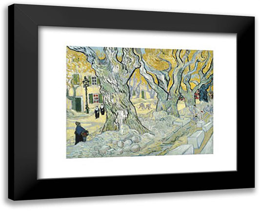 The Road Menders, c.1889 18x15 Black Modern Wood Framed Art Print Poster by Van Gogh, Vincent
