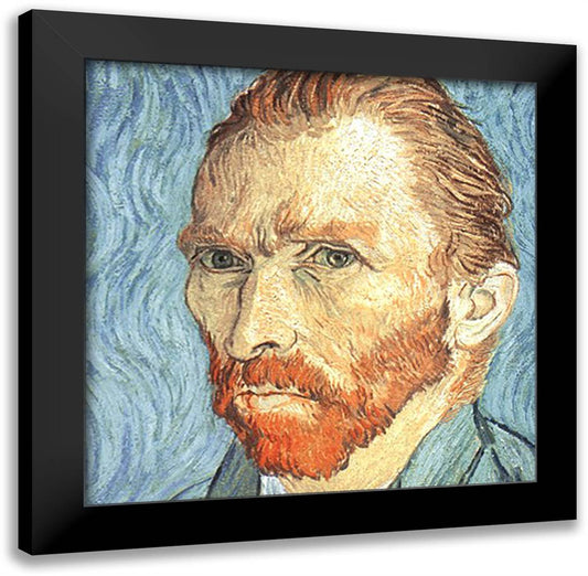 Self Portrait (detail) 16x16 Black Modern Wood Framed Art Print Poster by Van Gogh, Vincent
