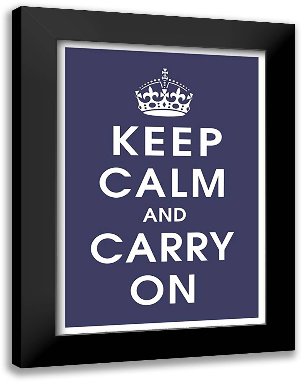 Keep Calm (navy) 17x23 Black Modern Wood Framed Art Print Poster