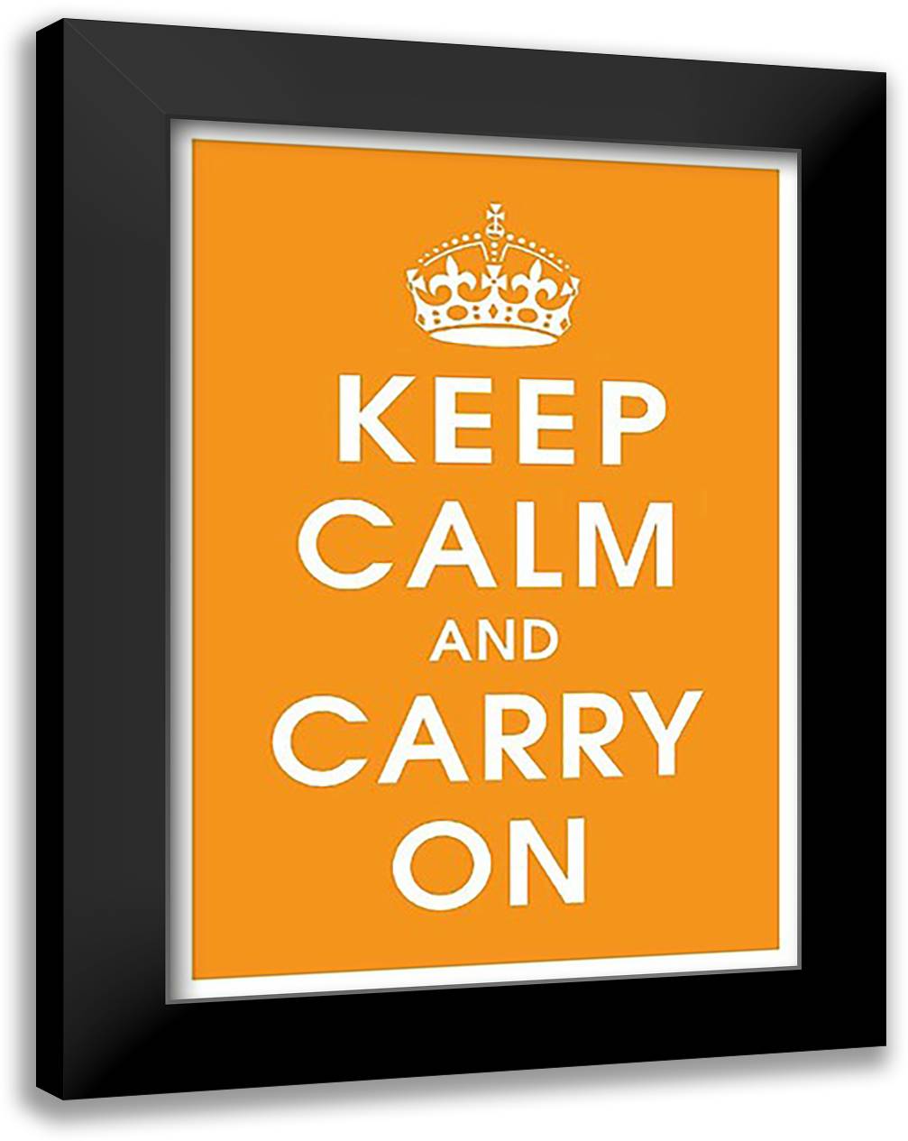Keep Calm (orange) 17x23 Black Modern Wood Framed Art Print Poster
