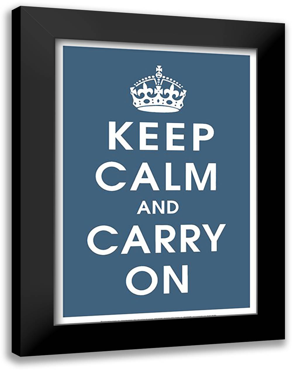 Keep Calm (peacock) 17x23 Black Modern Wood Framed Art Print Poster