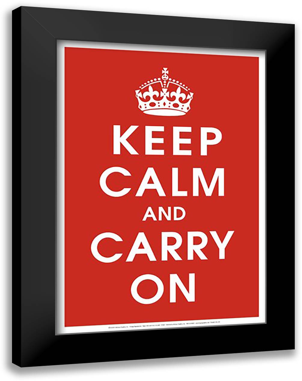Keep Calm (Red) 17x23 Black Modern Wood Framed Art Print Poster
