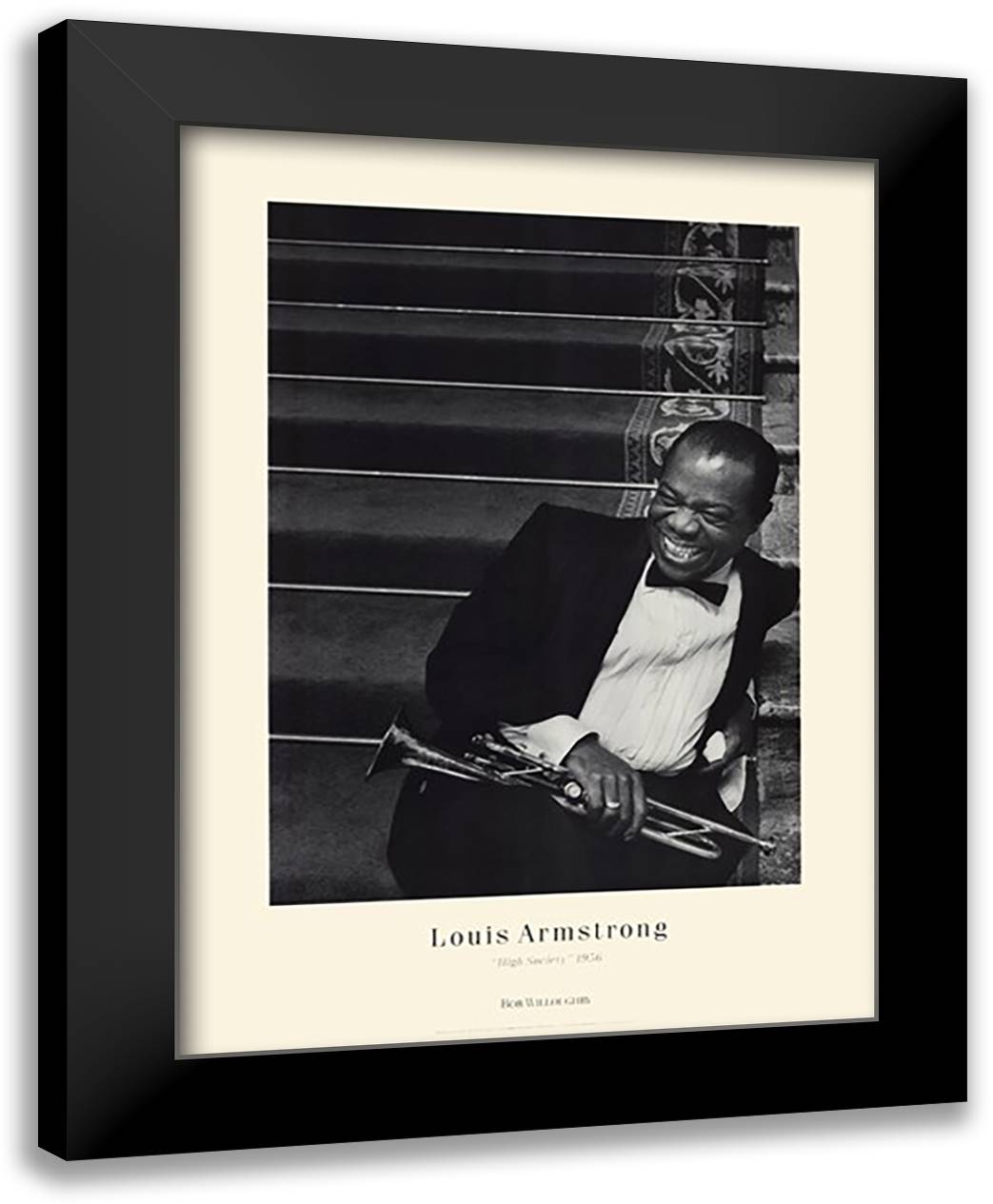 Louis Armstrong 24x32 Black Modern Wood Framed Art Print Poster by Willoughby, Bob