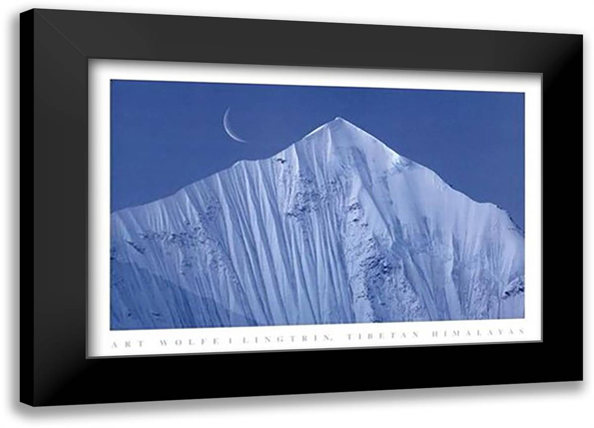 Lingtrin, Tibetan Himalayas 40x28 Black Modern Wood Framed Art Print Poster by Wolfe, Art
