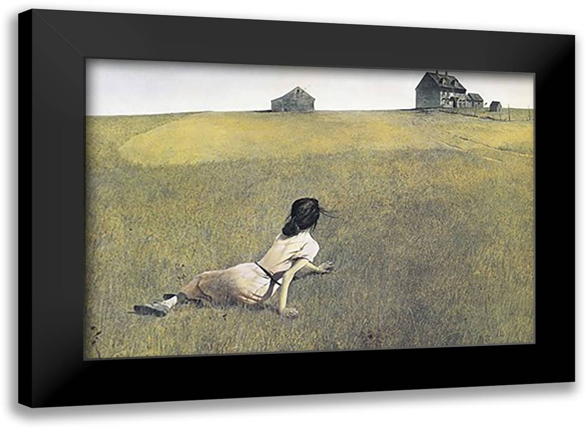 Christina's World 18x15 Black Modern Wood Framed Art Print Poster by Wyeth, Andrew
