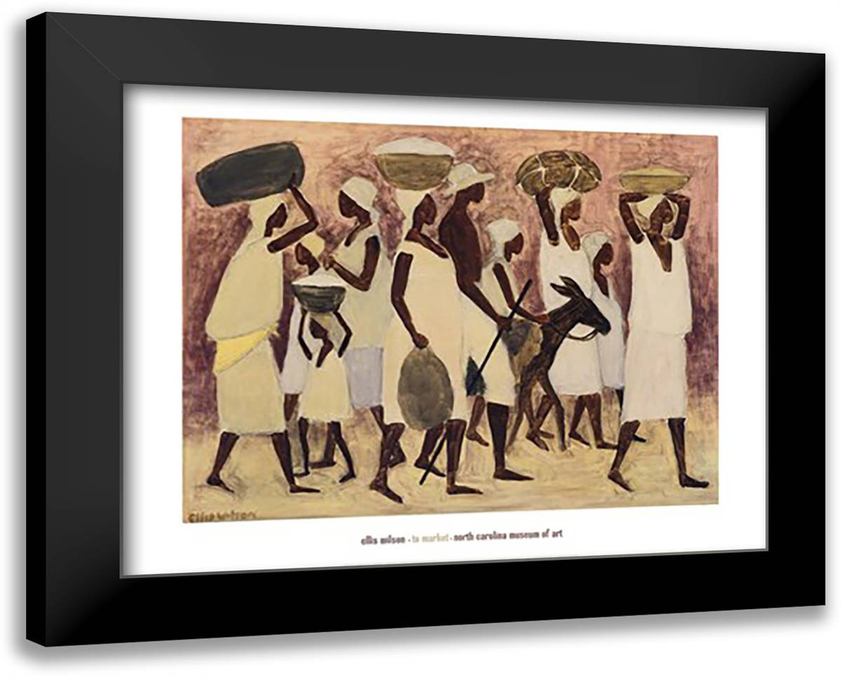 To Market 36x28 Black Modern Wood Framed Art Print Poster by Wilson, Ellis