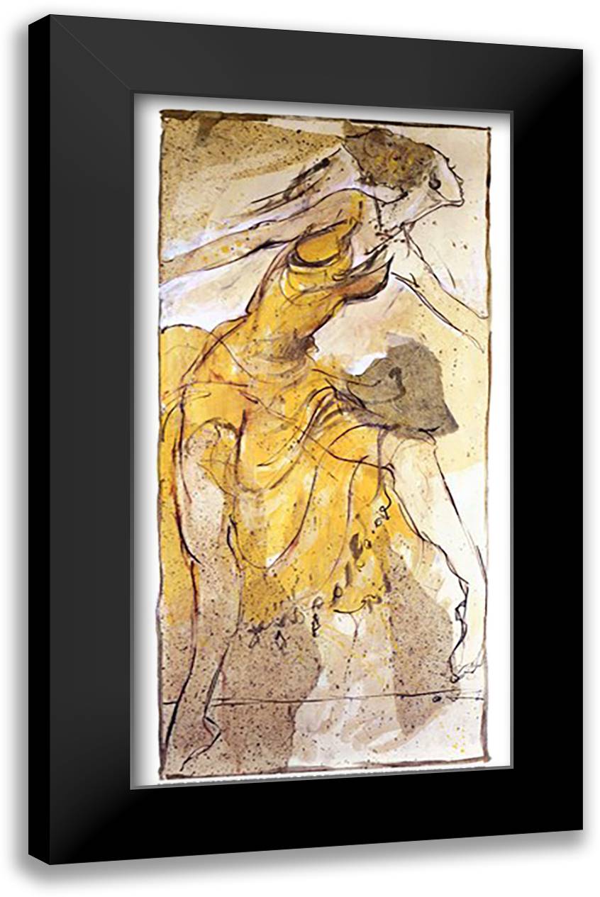 Dancer in Yellow 13x21 Black Modern Wood Framed Art Print Poster by Wiley, Marta