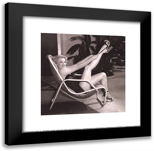 Marilyn Monroe, Poolside 12x12 Black Modern Wood Framed Art Print Poster by Worth, Frank