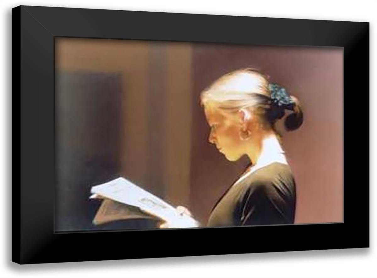 Reader 34x28 Black Modern Wood Framed Art Print Poster by Richter, Gerhard