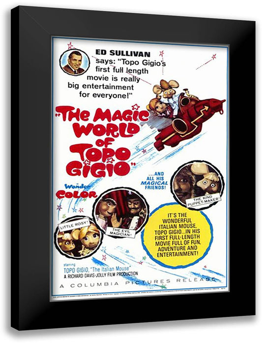 The Magic World of Topo Gigio 15x21 Black Modern Wood Framed Art Print Poster