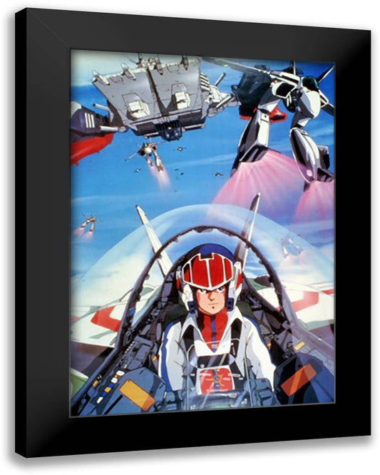 Robotech: The Movie 12x14 Black Modern Wood Framed Art Print Poster