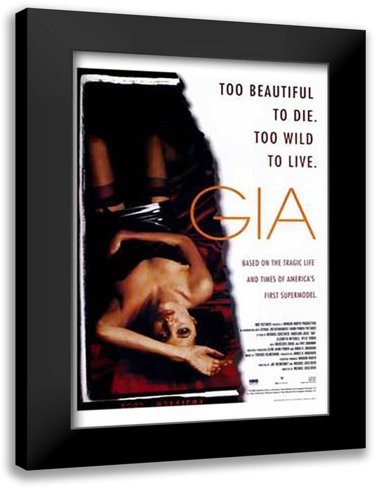 Gia 15x21 Black Modern Wood Framed Art Print Poster