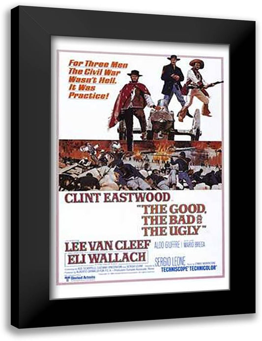 The Good the Bad and the Ugly 15x21 Black Modern Wood Framed Art Print Poster