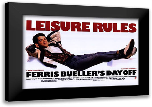 Ferris Bueller's Day Off 21x15 Black Modern Wood Framed Art Print Poster