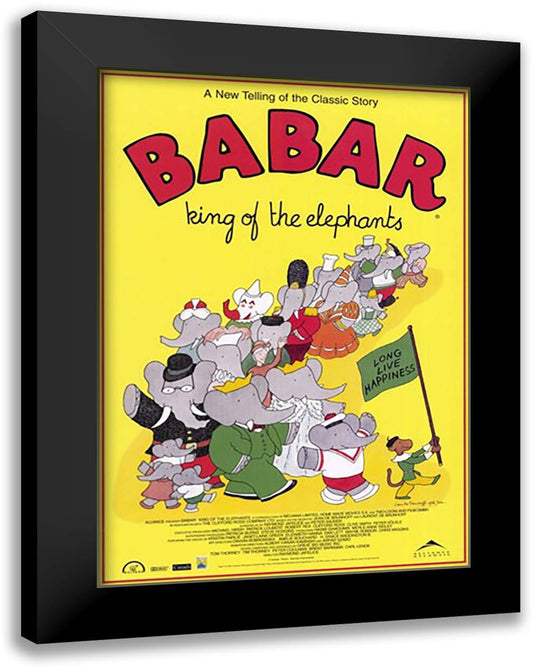 Babar: King of the Elephants 15x21 Black Modern Wood Framed Art Print Poster