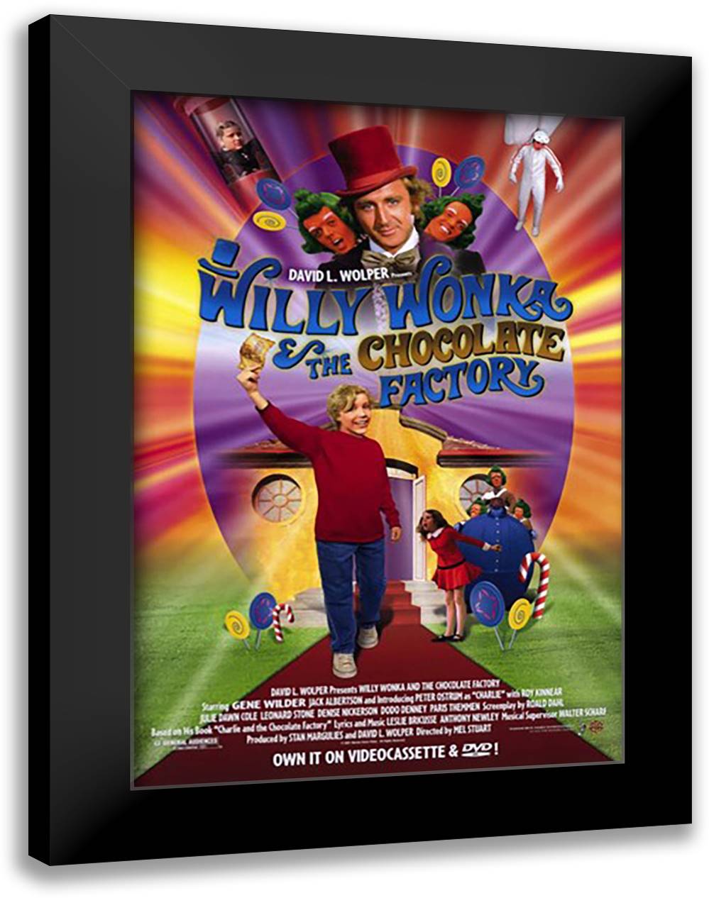 Willy Wonka and the Chocolate Factory 15x21 Black Modern Wood Framed Art Print Poster