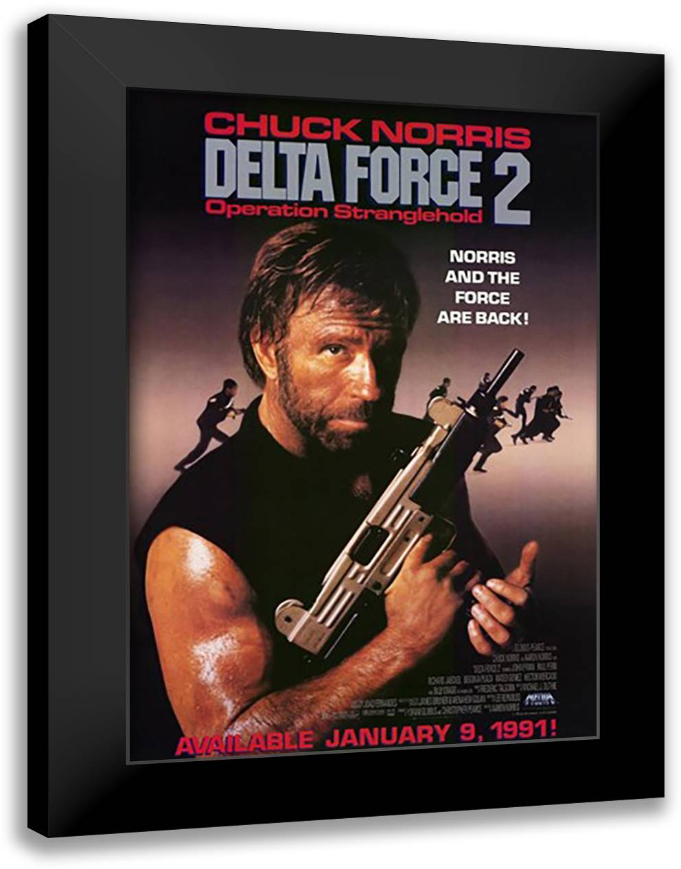 Delta Force 2: Operation Stranglehold 15x21 Black Modern Wood Framed Art Print Poster