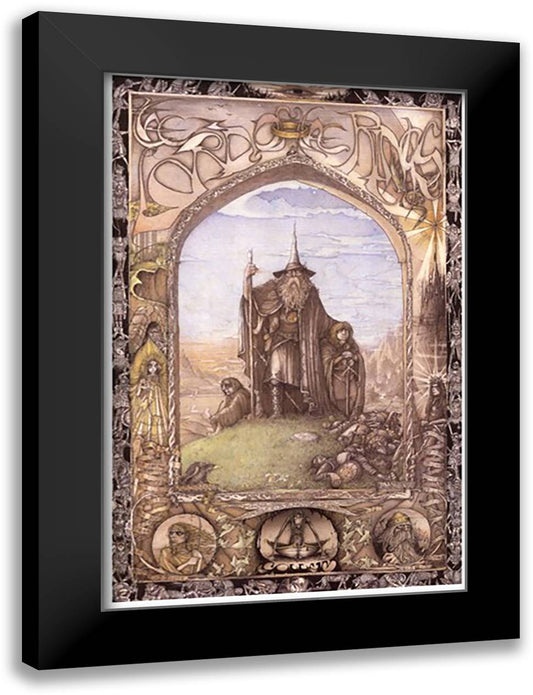 Lord of the Rings, animated - style D 15x21 Black Modern Wood Framed Art Print Poster