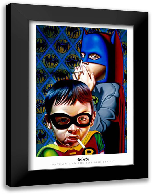 Batman and the Boy Blunder II 15x21 Black Modern Wood Framed Art Print Poster by English, Ron