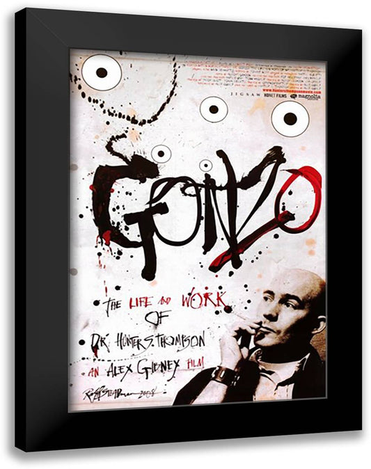 Gonzo: The Life and Work of Dr. Hunter S. Thompson 15x21 Black Modern Wood Framed Art Print Poster