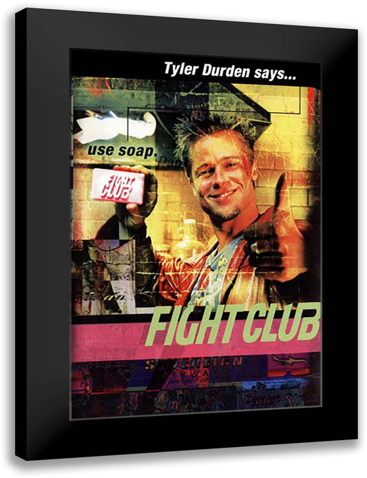 Fight Club 15x21 Black Modern Wood Framed Art Print Poster