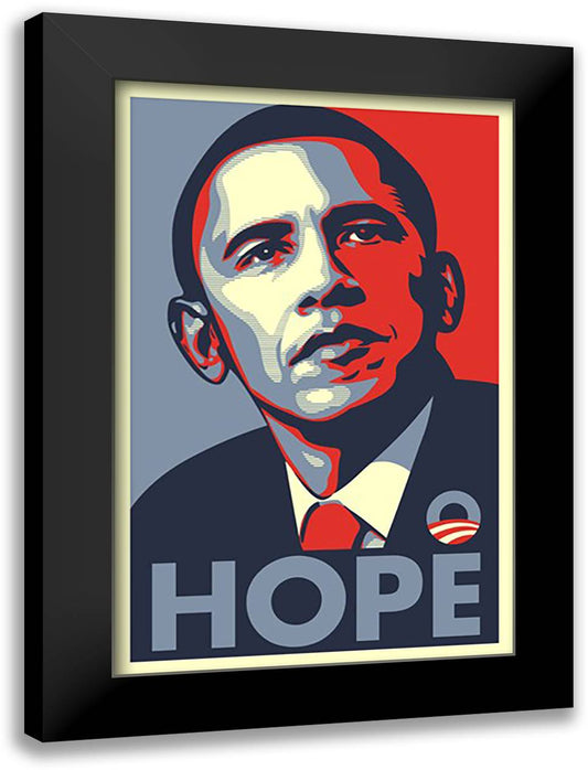 RARE Obama Campaign Poster - HOPE 15x21 Black Modern Wood Framed Art Print Poster by Fairey, Shepard