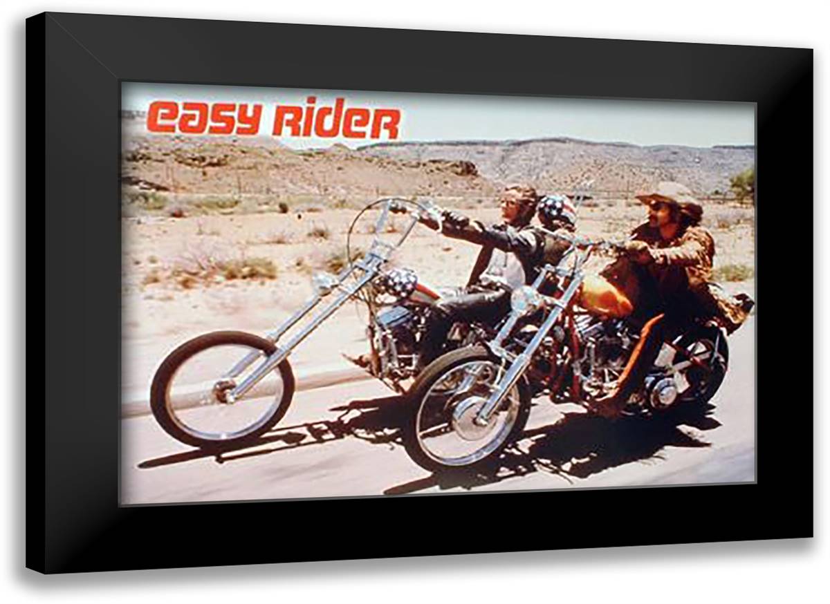 Easy Rider 40x28 Black Modern Wood Framed Art Print Poster