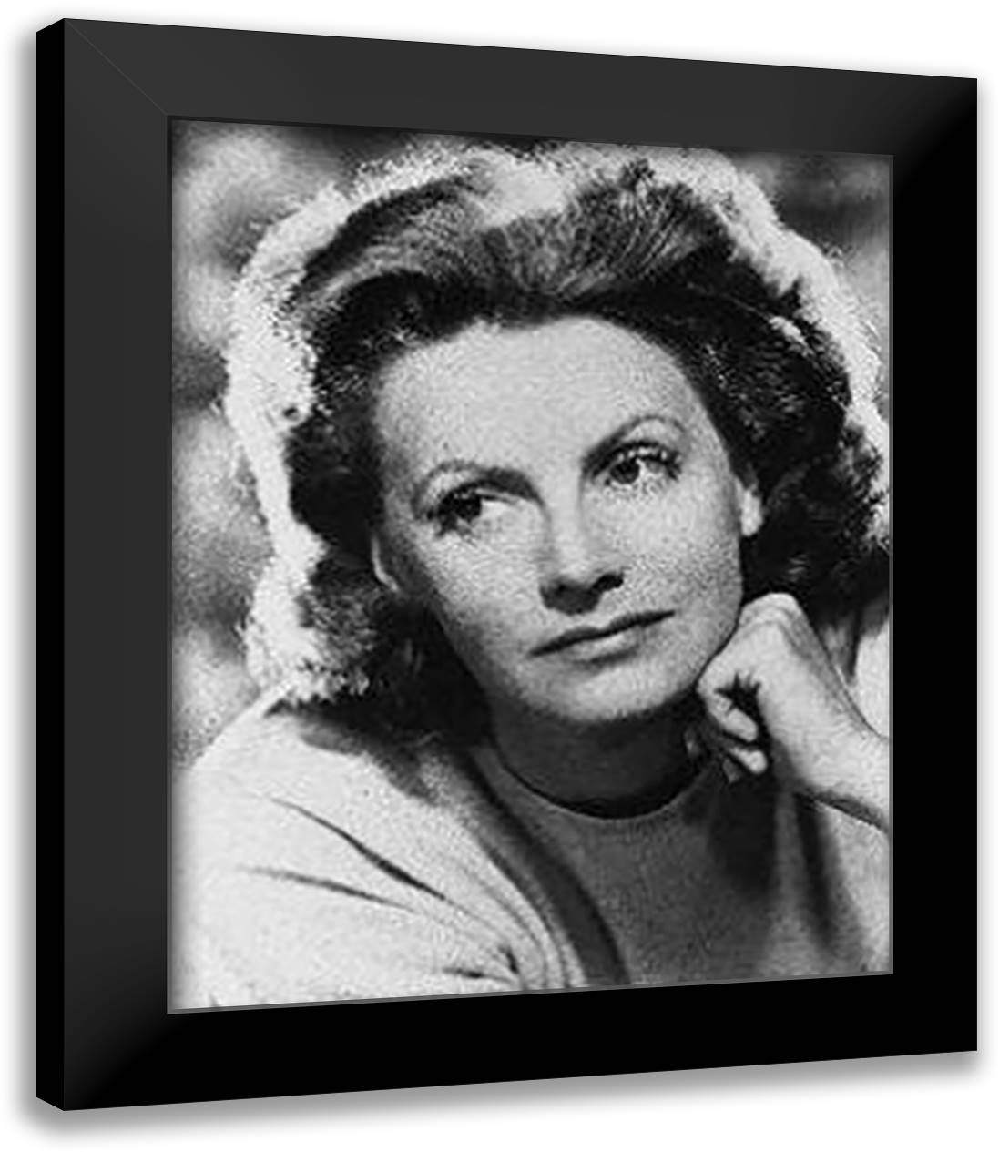 Greta Garbo 24x28 Black Modern Wood Framed Art Print Poster