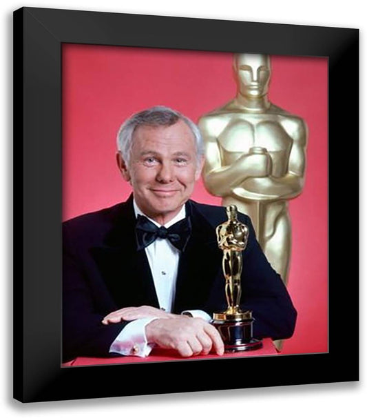 Johnny Carson 24x28 Black Modern Wood Framed Art Print Poster