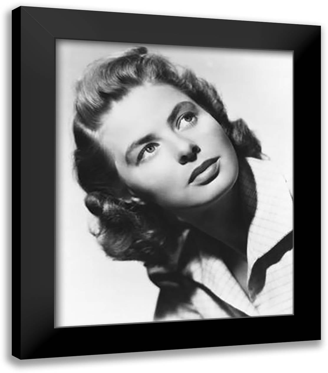 Ingrid Bergman 20x24 Black Modern Wood Framed Art Print Poster