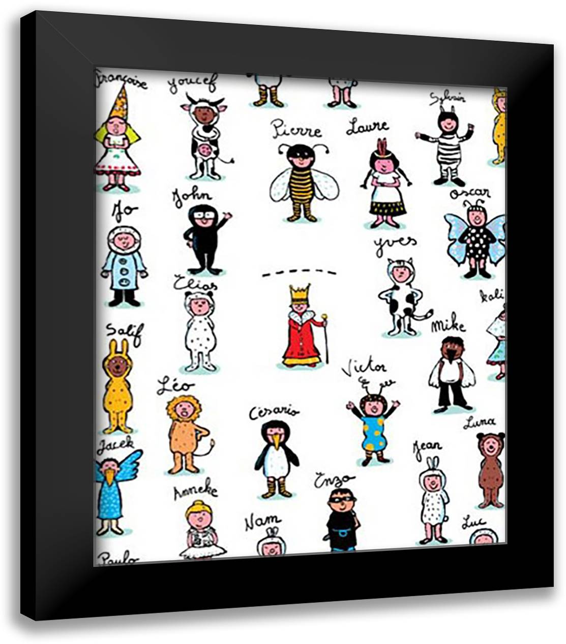 Fancy Dress Ball 14x16 Black Modern Wood Framed Art Print Poster by Prigent, Andree