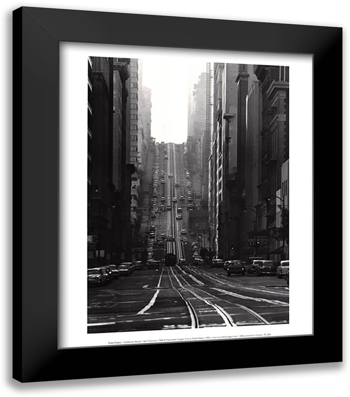California Street-San Francisco 1964 14x16 Black Modern Wood Framed Art Print Poster by Walker, Todd