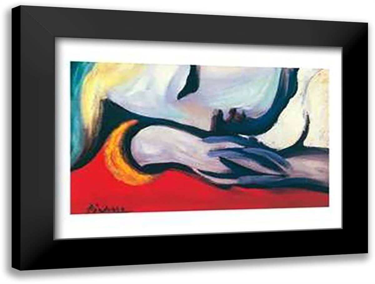 At Rest 32x24 Black Modern Wood Framed Art Print Poster by Picasso, Pablo