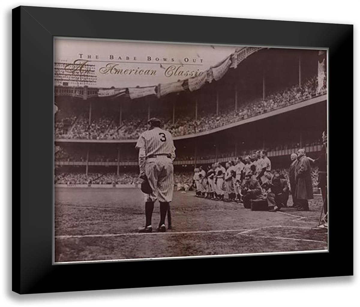 Babe Bows Out, c.1948 29x24 Black Modern Wood Framed Art Print Poster by Fein, Nat