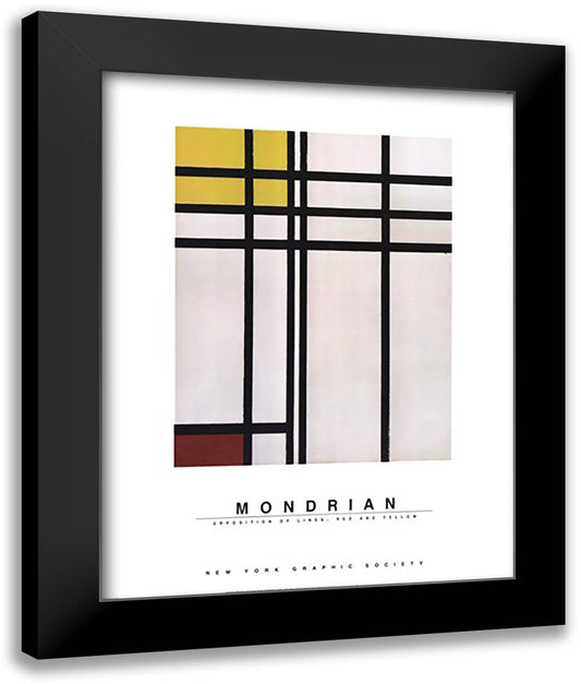 Opposition of Lines: Red and Yellow 28x36 Black Modern Wood Framed Art Print Poster by Mondrian, Piet