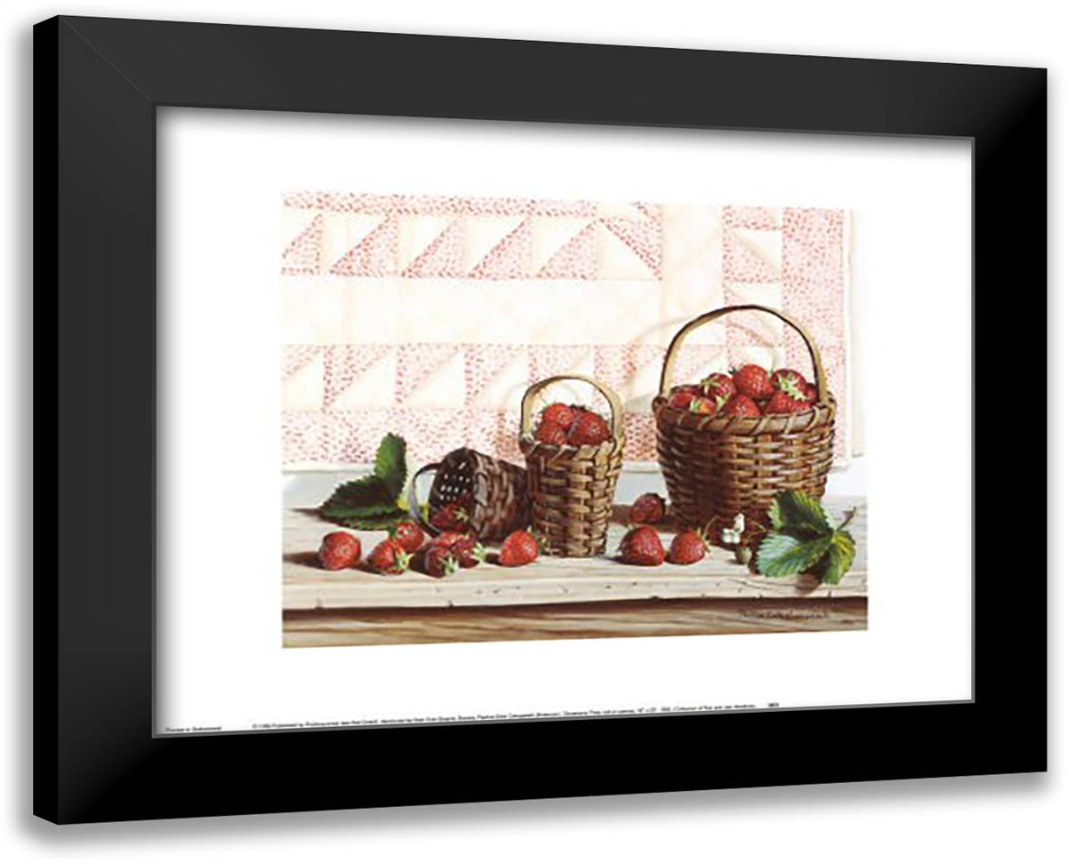 Strawberry Time 18x15 Black Modern Wood Framed Art Print Poster by Campanelli, Pauline Eble