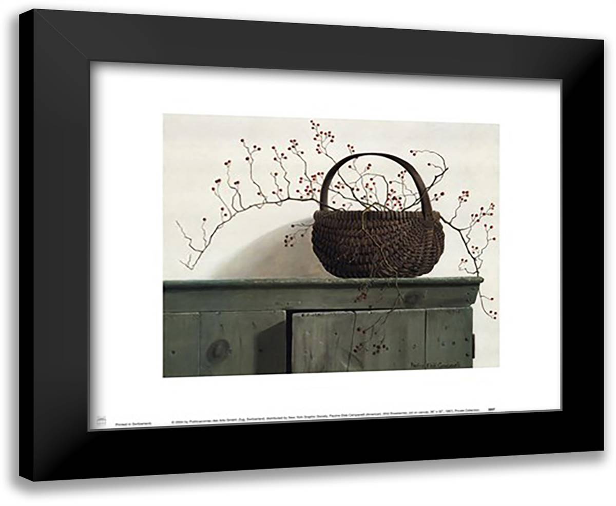 Wild Rose Berries, c.1987 18x15 Black Modern Wood Framed Art Print Poster by Campanelli, Pauline Eble