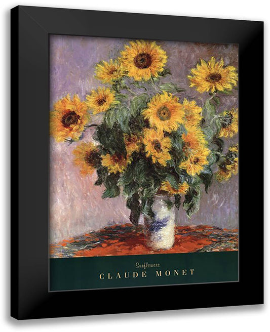 Sunflowers, c.1881 28x38 Black Modern Wood Framed Art Print Poster by Monet, Claude