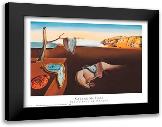 The Persistence of Memory 33x24 Black Modern Wood Framed Art Print Poster by Dali, Salvador