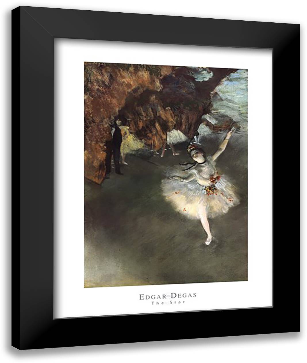 The Star 28x36 Black Modern Wood Framed Art Print Poster by Degas, Edgar